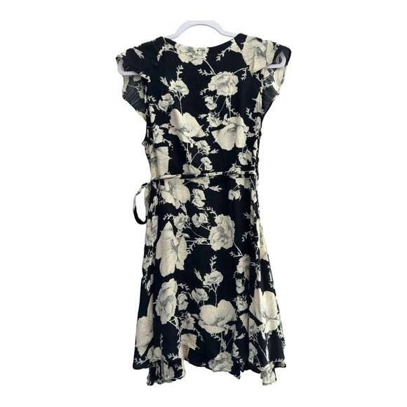 Free People Women's French Quarter Printed Mini Dress Floral Black White Size L - Picture 4 of 9